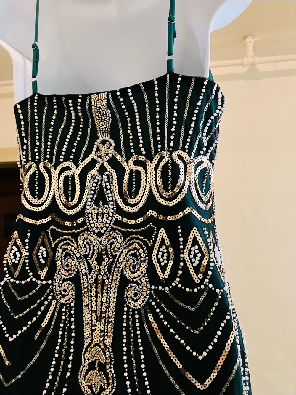 20’s Inspired Sequined Dress Emerald Green XS-S - Picture 5 of 9